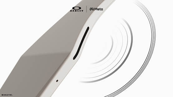 Havainnekuva: mikit ja kaiuttimet Oakley Meta -älylasien sangoissa